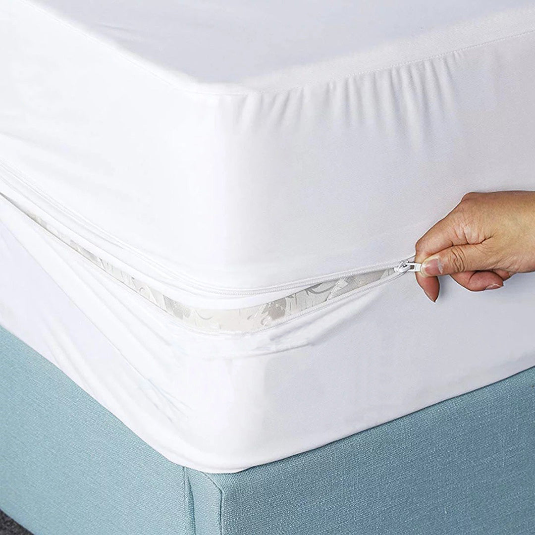 Zipper Waterproof Mattress Protector (Navy Blue)